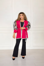 Load image into Gallery viewer, Veste crêpe de soie & manches en dentelle