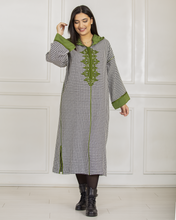 Charger l'image dans la galerie, New - Jellaba hivernale en Pied de poule ornée en Façon Maâlem