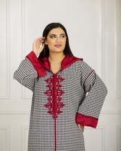Charger l'image dans la galerie, New - Jellaba hivernale en Pied de poule ornée en Façon Maâlem