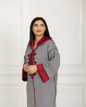 Charger l'image dans la galerie, New - Jellaba hivernale en Pied de poule ornée en Façon Maâlem