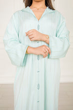 Load image into Gallery viewer, Djellaba Berchmane été 2023 - Crêpe vichy 100% Handmade
