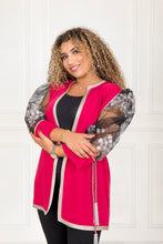 Load image into Gallery viewer, Veste crêpe de soie &amp; manches en dentelle
